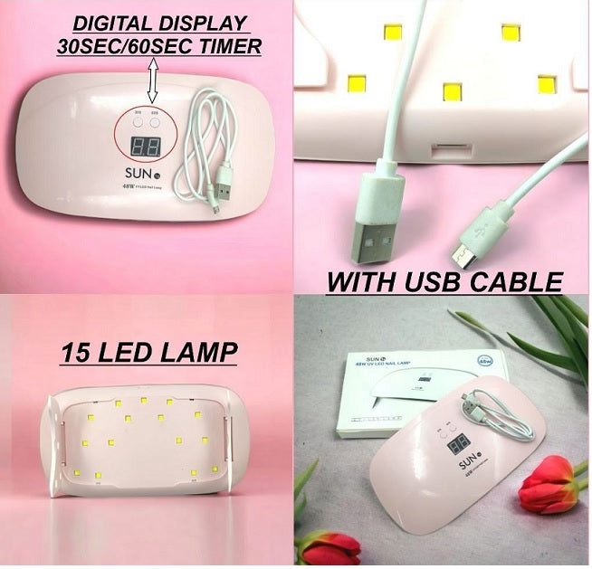 Portable Mini LED Gel Curing UV Nail Lamp Drier – White
