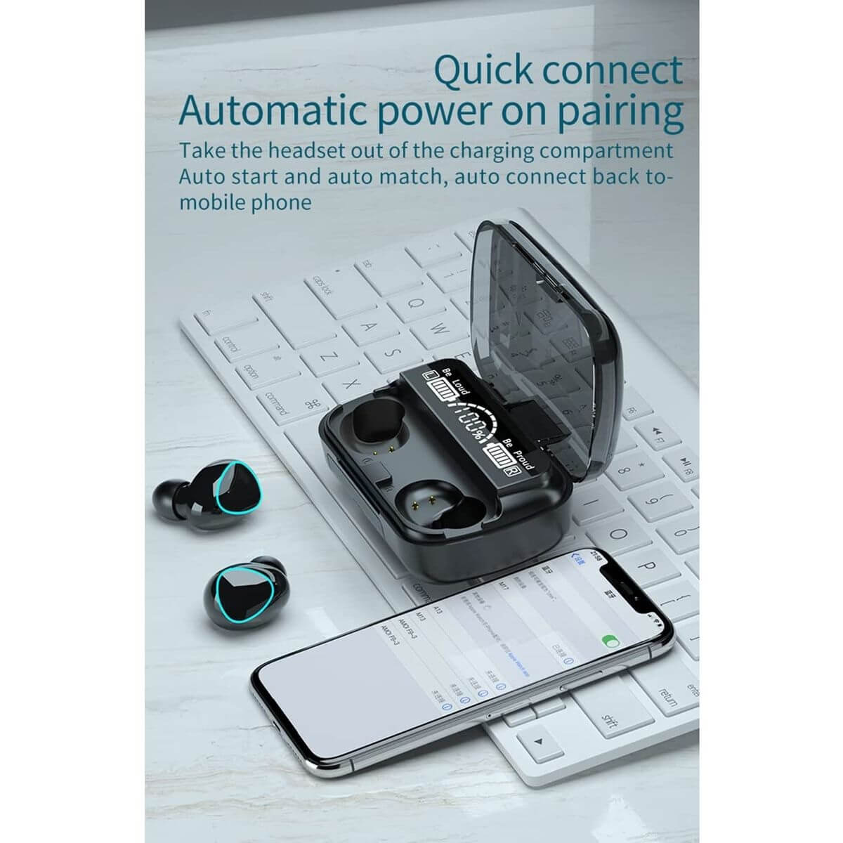 M10 BT Wireless Earbuds V5.3 Earphone with Power Bank Charging Case