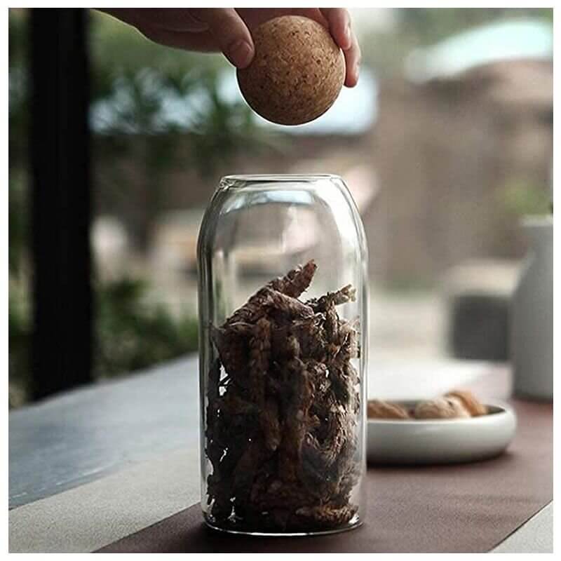3 Piece Glass Jars with Airtight Ball Cork Lid